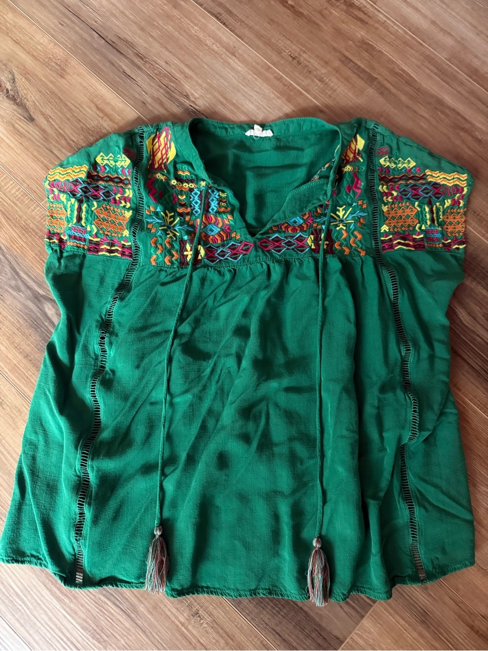 Flowy green print top